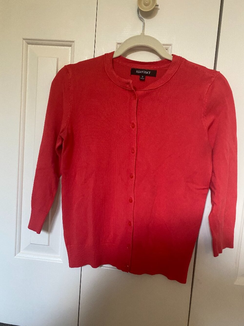 Ellen Tracy Coral Button-Up Cardigan